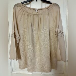 Women’s Clear Sequined, Prairie type tunic. 100% cotton. Kaktus, Large